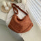 Solid Crossbody Handbag Women PU Leather Large Shoulder Bag (Light Brown) A