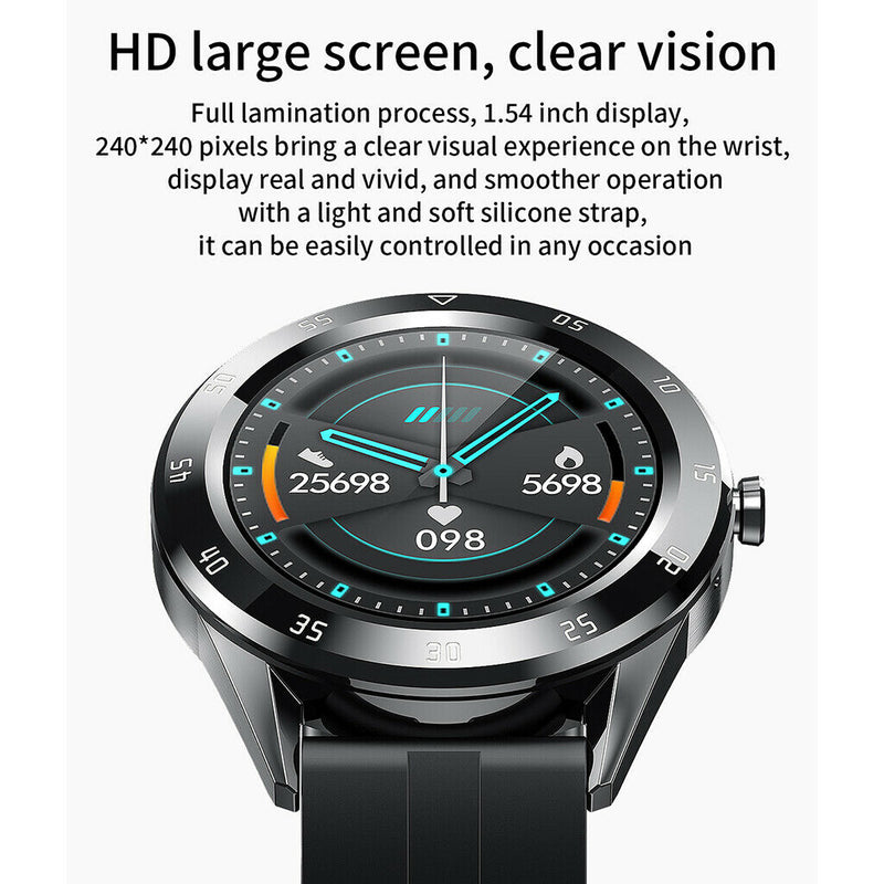 Women Men Bluetooth Smart Watch Wrist Band Sedentary Reminder Black