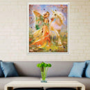 5D Diamond Girl Animal Painting DIY Embroidery Cross Stitch Home Art Decor