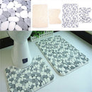 2 Pcs Soft Cotton Bath Pedestal Mat Toilet Non Slip Washable Floor Rug Set FT