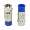 1X(Rg6 F Type Connector Coax Coaxial Compression Fitting 20 Pack (Blue)