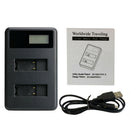 GoPro Dual Battery Charger for HERO5+/HERO6 AHDBT-501  With USB Cable For Travel