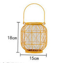 Iron Hanging Lantern Votive Candle Tea Light Holder Wedding Venue Yellow-S