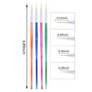 4Pc/Set Nail Art Liner Mixed Color Stripes Liner Drawing Brush Grid Painting OZ