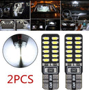 2x Super White T10 W5W 3014 24SMD LED Canbus No Error Car Side Wedge Light Buls