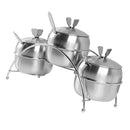 3pcs Food Storage Condiment Pots Canister for Sugar Bowl Serving Tea Coffee