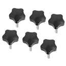 6 Pcs M8 x 40mm Thread Replacement Star Hand Knob Tightening Screw Black