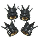 4X Black Crown Style Car Motorcycle Bike Tyre Tire Air Valve Dust Caps Stem