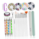 37pcs Nail Art Tools with Nail Brush Dotting&Painting Pen Nail Rhinestones