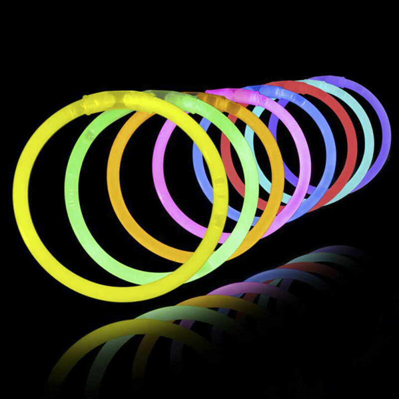 100pcs Neon Colors Glow Sticks Bulk Party Bag Necklace Bracelets Disco DIY LED