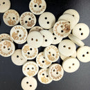 100x 20mm 2 Holes with Butterfly Round Wooden Buttons Sewing Scrapbooking
