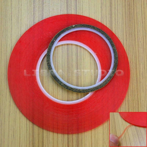 1 Roll 50mx3mm Double Sided PET Adhesive Red Sticky Tape for Phone Screen Repair