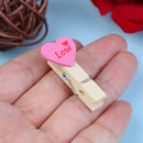 12pcs cute mini love heart wooden clothe photo paper peg clothespin clip JR