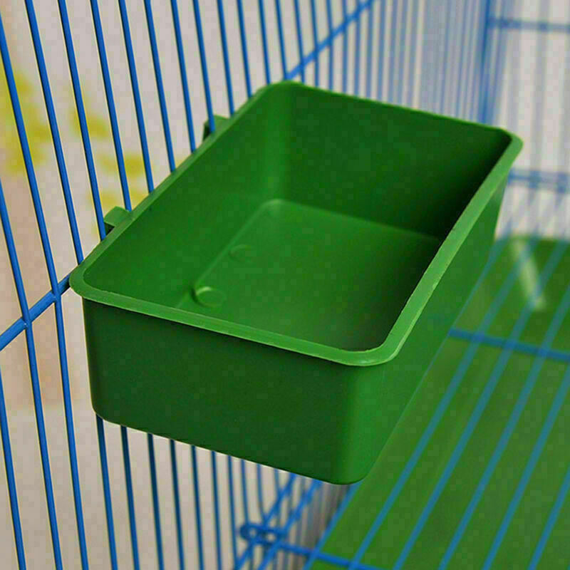 Food Water Dish Plastic Parrot Bathing Bird Pigeons Cage Sand Feeding CupK R7W4
