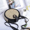 Pattern Hand-Woven Round Rattan Beach Single-Shoulder Cross-Body Bags NaturaB8L9