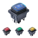 Blue 6 Pin On/Off/On 3 Position Rocker Power Switch With Backlight