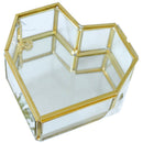 Flip Love Heart Shaped Geometric Glass Jewelry Box Glass Ring Box Exquisite A3I5
