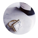 Geometric Big Finger Ring Boho Ethnic Women Hippie Ring Square E2R9