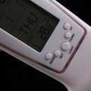 New LCD Digital Alarm Clock Calendar Thermometer Blue LED Backlight