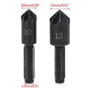 2x 7 Flute Countersink Drill Bit 1/4" Hex Shank Counter Sink Chamfer Cutter