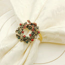 6Pcs Christmas Wreath Napkin Rings Metal Napkin Buckle Napkin Holder Napkin D4M5