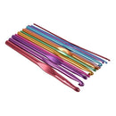 12x Metal Needles Crochet Hooks Set With Case Yarn Craft Kit Multicolor ran