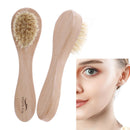 1XNatural Bristles Dry Face Cleansing Brush Facial Exfoliator Bamboo Handle W Bj