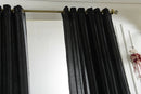 100x200cm Modern Satin Window Room Curtain Tulle Drape Panels Decor Black