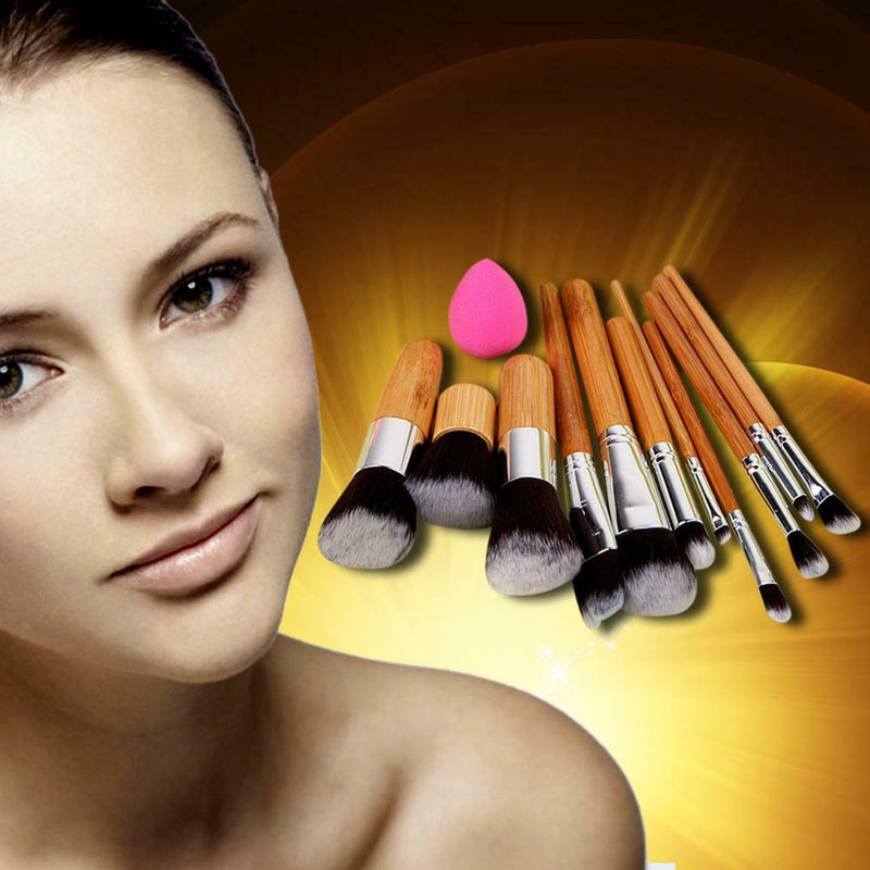 11 Pcs Makeup Brush + Sponge Puff