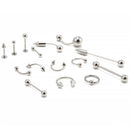 Wholesale Lots 85pcs Tongue Lip Belly Navel Eyebrow Rings Body Piercing Jewelry