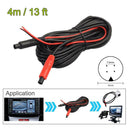 4M 4Pin Car Reverse Rear View Parking Video Extension Cable Male to Male