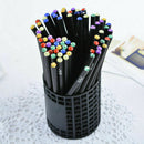 12pcs Black Pencil School Wood HB Writing Pencils With Colorful Diamond S3J1