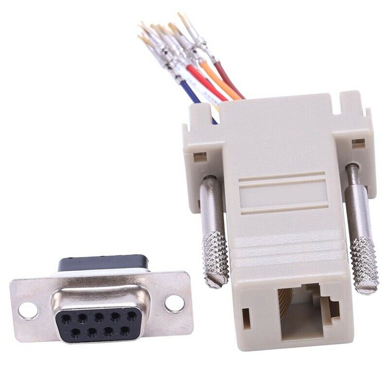 5X(RS232 DB9 Female to RJ45 Female F/F Modular Adapter Connector I1Y5)