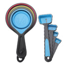 8 x Silicone Measuring Cups Set Spoon Kitchen Tool Collapsible Baking Cook J2W5