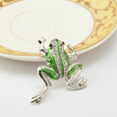 Cute Frog Shape Rhinestone Brooch Pins Clip Animal Jewelry Party Decor