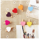 Mini Sweet Love Heart Shape Wooden Clips Message Photo Holder Card Paper Pe V5H2