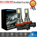 2Pcs H11 H8 H9 Car LED Headlight 24000LM 100W Kit Hi Low Beam Bulbs 6500K White