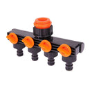 4 Way Valve Water Diversion Controller Garden Hose Pipe Splitter Drip