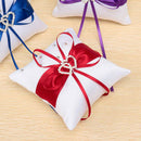 Ring pillow for wedding Ring pillow with satin ribbons red + white 10 cm x
