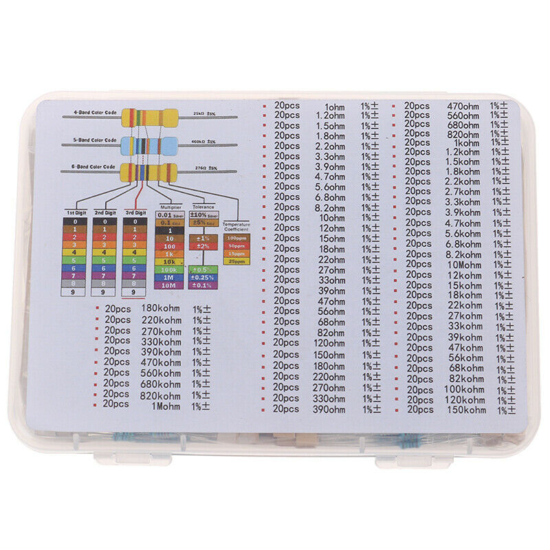 Metal film Resistance 73 Values x 1460 Piece 1/4W Resistance assortment SetSE