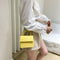 Women Mini Shoulder Bag Alligator PU Tote Chain Crossbody Pouch (Yellow)