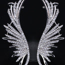 Feather Fashion Popular Luxury Iregular Geometry Earring Zirconia Pave Earr