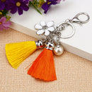 Cloth Flower Key Ring Chiffon Tassel Car Key Chains Lady Couple Bag Ornamen G7X5