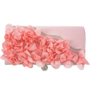 Lady Satin Clutch Bag Flower Evening Party Wedding Purse Chain Shoulder Han