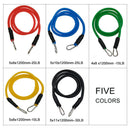 11Pcs/Set Resistance Bands Set Workout Tube w/ Handles Ankle Straps Door Buckle