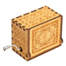 Retro Wood Hand Cranked Music Box Xmas Kids Gift Household Decor Ornament