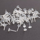 50pcs Plastic Clear Stem Rubber Anti-Allergy Ear Stud Earring Replacement Bulk