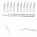 10Pcs 11# Carbon Steel Surgical Scalpel Blades PCB Circuit Board + 3 # Handle