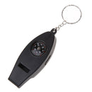 4IN1 Compass Thermometer Whistle Magnifier Versatile with Keychain Travel