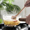 Glass Milk Pot with Wooden Handle 400Ml Cooking Pot for Salad Noodles Gas S Y1Y1